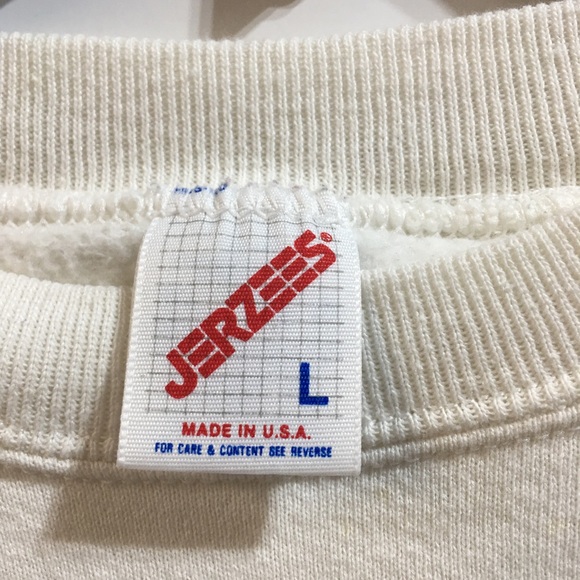 Jerzees White Long Sleeve Sweatshirt with See through Lace Heart Large - Picture 5 of 5